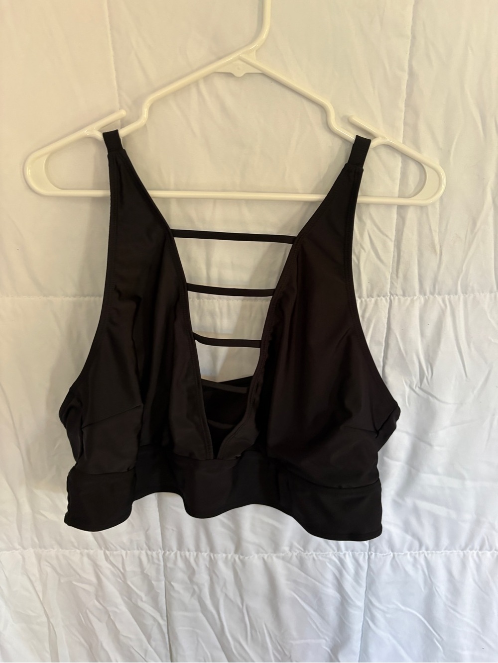 Black Strappy Swim Top - Women